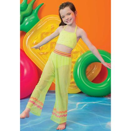 Imagem de Biquíni em Malha com Proteção UV+ na cor Verde Neon com aplique em strass - Kukiê