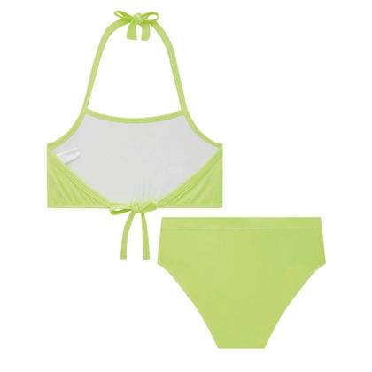 Imagem de Biquíni em Malha com Proteção UV+ na cor Verde Neon com aplique em strass - Kukiê