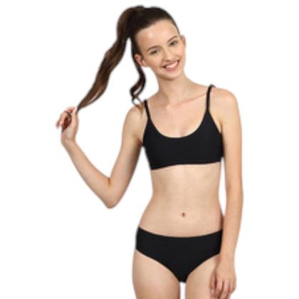 Imagem de Biquíni Faixinha Teen Janaína Textura Preto Piscina Siri