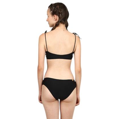 Imagem de Biquíni Faixinha Teen Janaína Textura Preto Piscina Siri