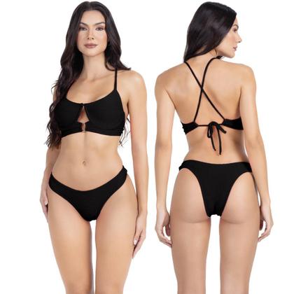 Imagem de Biquini Feminino 3D Com Aro Detalhe em U Amarração Cruzada