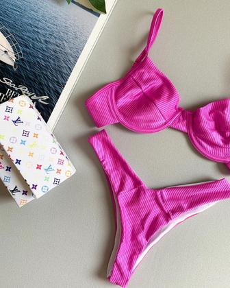 Imagem de Biquíni Feminino Aro Sem Bojo Calcinha Asa Delta Canelado