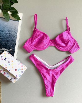 Imagem de Biquíni Feminino Aro Sem Bojo Calcinha Asa Delta Canelado