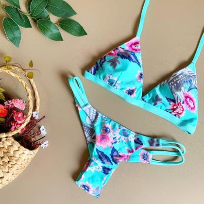 Imagem de Biquíni Feminino Aviador Com Bojo com Calcinha Duplo Fio e 2 Tiras Laterais