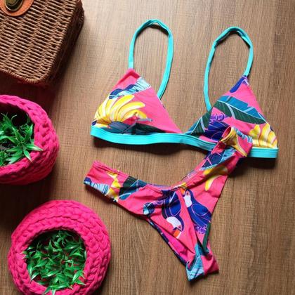 Imagem de Biquíni Feminino Aviador Com Bojo e Calcinha Asa Delta Fio Duplo