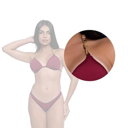 Imagem de Biquíni Feminino Com Bojo Fixo Calcinha Asa Delta Alça Corda