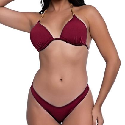 Imagem de Biquíni Feminino Com Bojo Fixo Calcinha Asa Delta Alça Corda