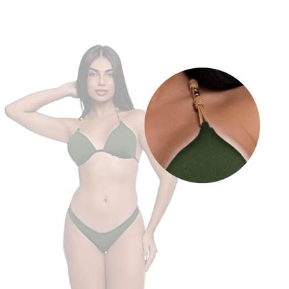 Imagem de Biquíni Feminino Com Bojo Fixo Calcinha Asa Delta Alça Corda