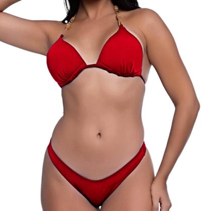 Imagem de Biquíni Feminino Com Bojo Fixo Calcinha Asa Delta Alça Corda