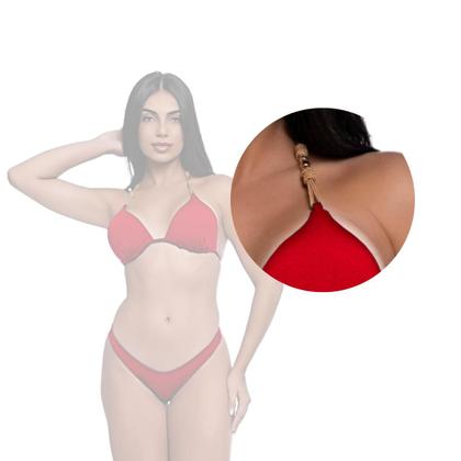 Imagem de Biquíni Feminino Com Bojo Fixo Calcinha Asa Delta Alça Corda