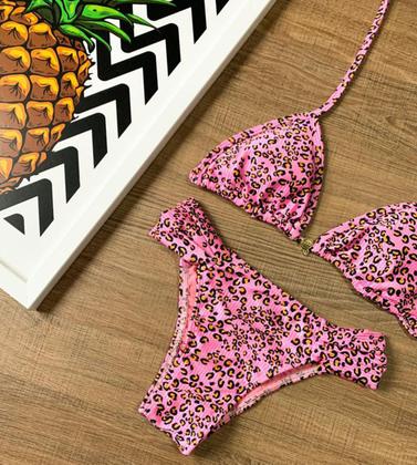 Imagem de Biquíni Feminino Cortininha Estampado Com Bojo Calcinha Bombom