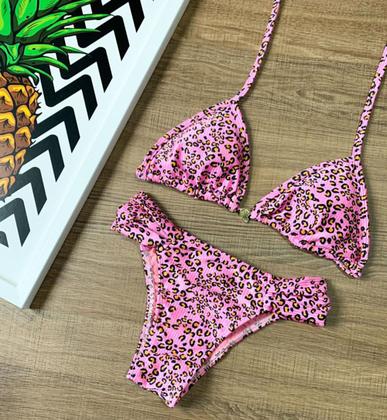 Imagem de Biquíni Feminino Cortininha Estampado Com Bojo Calcinha Bombom