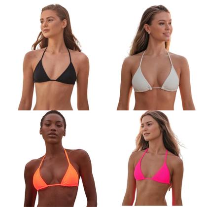 Imagem de Biquini Feminino Fio Dental Cintura Alta Asa Delta Top Verão Efeito Lipo Cortininha Marquinha Moda Praia MONTE O SEU