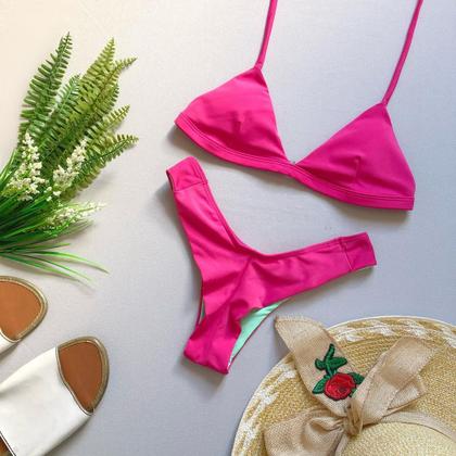 Imagem de Biquíni Feminino Liso Aviador Com Bojo Calcinha Asa Delta e Fio Duplo