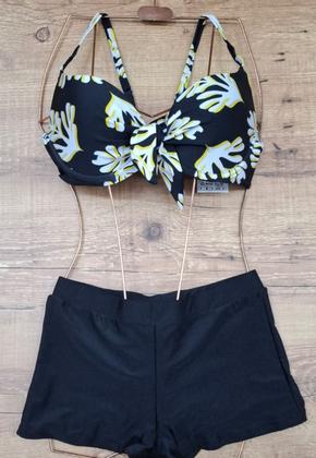 Imagem de Biquíni Feminino Plus Size Com Bojo Alça Regulável e Calcinha Shortinho