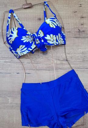 Imagem de Biquíni Feminino Plus Size Com Bojo Alça Regulável e Calcinha Shortinho