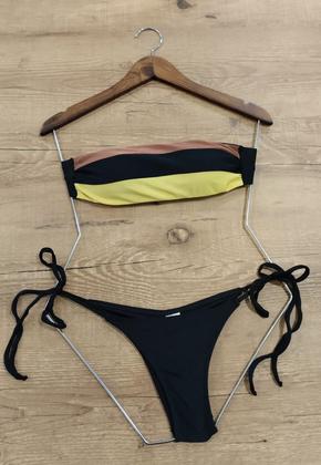 Imagem de Biquíni Feminino Top Faixa Tropical com Bojo e Calcinha Empina Bumbum