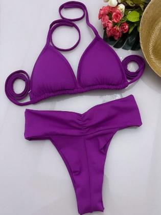 Imagem de Biquíni Fúcsia Adulto Lipo Tecido Suplex Forro Bojo