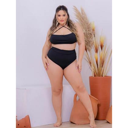 Imagem de Biquíni Hot Paint Plus Size Premium Sem Bojo Cor Preta G1 Moda Curve Veste 46 ao 48