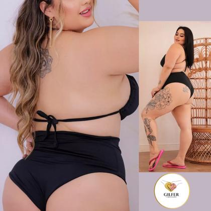 Imagem de Biquíni Hot Paint Plus Size Premium Sem Bojo Cor Preta G1 Moda Curve Veste 46 ao 48