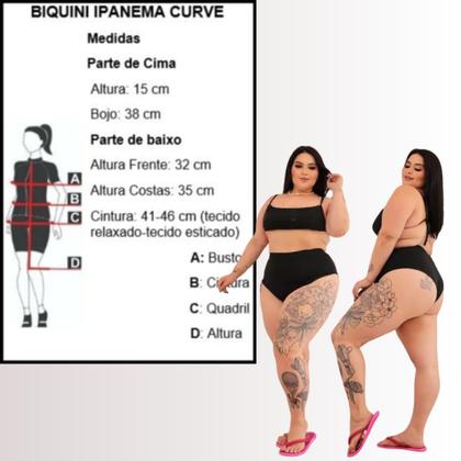 Imagem de Biquíni Hot Paint Plus Size Premium Sem Bojo Cor Preta G1 Moda Curve Veste 46 ao 48