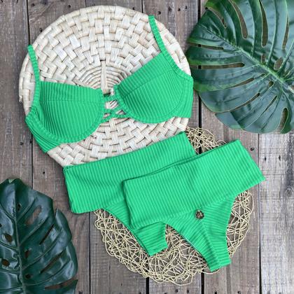 Imagem de Biquíni Hot Pants Faixa Meia Taça Retrô Mônaco Verde Hortelã