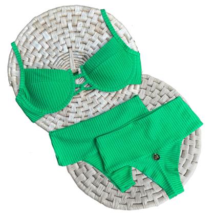 Imagem de Biquíni Hot Pants Faixa Meia Taça Retrô Mônaco Verde Hortelã