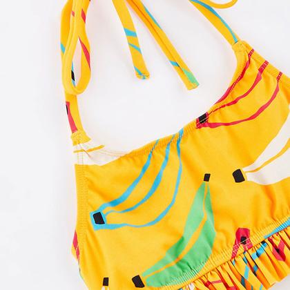 Imagem de Biquíni Infantil Amarelo Top e Calcinha Babados Bananoca Fábula