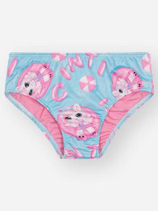 Imagem de Biquíni Infantil Cinti Verão com Blusa Manga Longa Azul Unicórnio