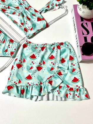 Imagem de Biquini infantil de menina 3 peças modinha verão lançamento blogueirinha mini diva fashion