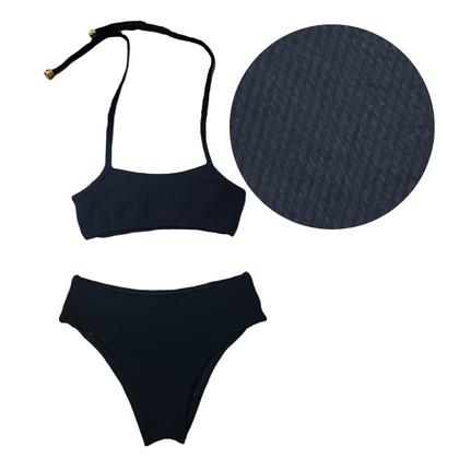 Imagem de Biquíni Infantil e Juvenil Tecido Jacquard Preto