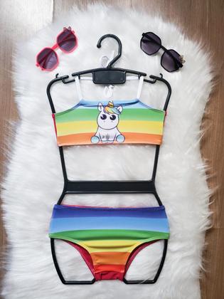 Imagem de Biquini infantil feminino unicórnio rosa