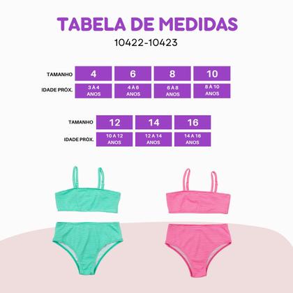 Imagem de Biquíni Infantil Juvenil Menina Praia Liso Básico Verão