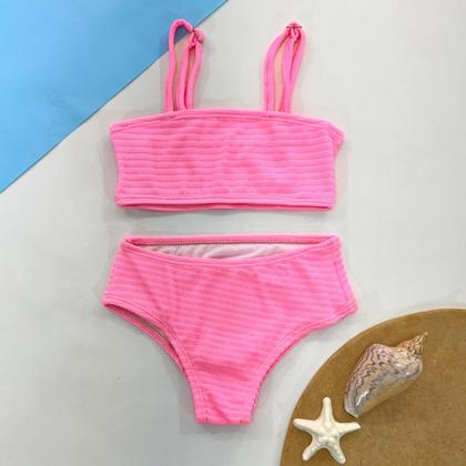 Imagem de Biquíni Infantil Juvenil Menina Praia Liso Básico Verão