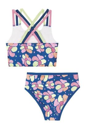 Imagem de Biquíni Infantil Kukiê Verão Azul Florzinha Corações