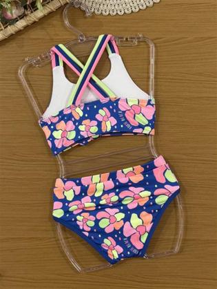 Imagem de Biquíni Infantil Kukiê Verão Azul Florzinha Corações