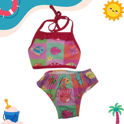 Imagem de Biquini Infantil Menina Juvenil Proteção UV Verão Moda Praia
