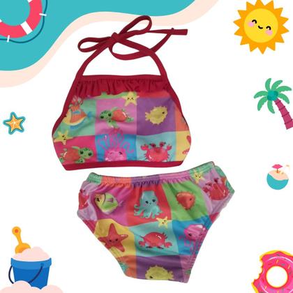 Imagem de Biquini Infantil Menina Juvenil Proteção UV Verão Moda Praia