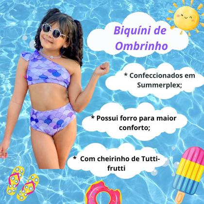 Imagem de Biquini Infantil Menina Juvenil Proteção UV Verão Moda Praia