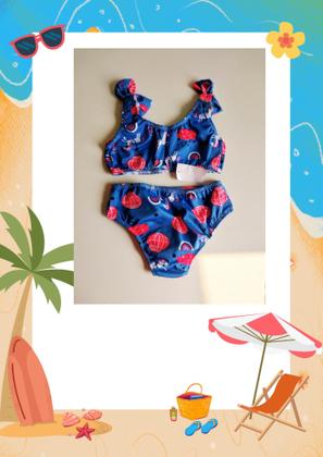 Imagem de Biquíni Infantil Menina Moda Praia Verão Estampado