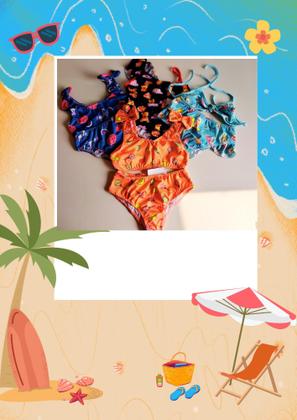 Imagem de Biquíni Infantil Menina Moda Praia Verão Estampado