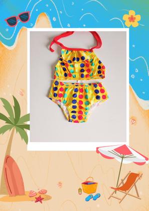 Imagem de Biquíni Infantil Menina Moda Praia Verão Estampado