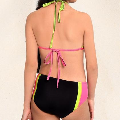 Imagem de Biquíni Infantil Menina Proteção UV FPS 50+ Top e Tanga Preto Marujos e Sereias 263