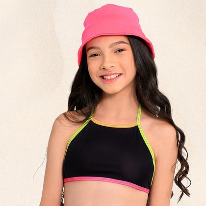 Imagem de Biquíni Infantil Menina Proteção UV FPS 50+ Top e Tanga Preto Marujos e Sereias 263