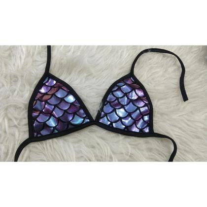 Imagem de Biquini infantil sereia escama colorido meninas P 1-2 anos