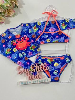 Imagem de Biquíni Infantil Siri Kids com Cropped Manga Longa Lara Siri Play 39242