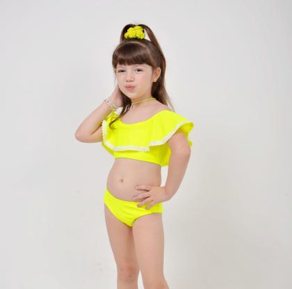 Imagem de Biquíni Infantil Top Ciganinha Rosa Neon/ Amarelo Neon