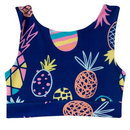 Imagem de Biquíni Infantil Top com Duas Calcinhas Abacaxis Azul Tip Top