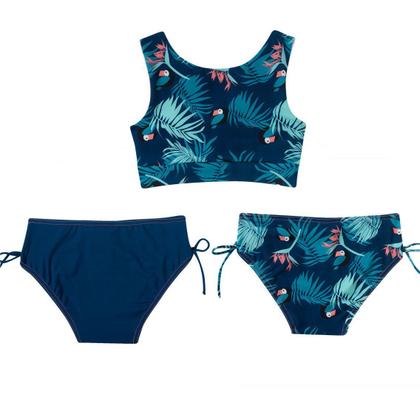 Imagem de Biquíni Infantil Top com Duas Calcinhas Folhagem Tucano Tip Top