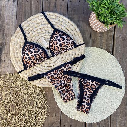 Imagem de Biquíni Marquinha De Fita Onça Preto